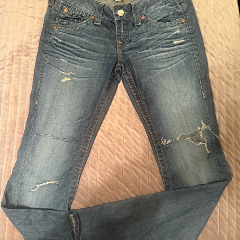 Women's Distressed Blue Jeans True Religion, Joey